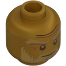 LEGO Pearl Gold Sensei Wu - Golden Minifigure Head (Recessed Solid Stud) (3626 / 74249)