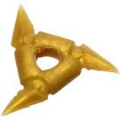 LEGO Pearl Gold Shuriken Star with Smooth Handles (93058)