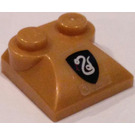 LEGO Or perlé Pente 2 x 2 Incurvé avec Slytherin Autocollant avec extrémité incurvée (47457)