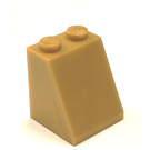 LEGO Parelmoer Goud Helling 2 x 2 x 2 (65°) met buis aan de onderzijde (3678)