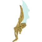 LEGO Pearl Gold Tarix Axe Head with Transluscent Medium Blue Marbling (64269)