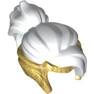 LEGO Pearl Gold Tiara and White Hair with Bangs and Ponytail (35685)
