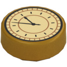 LEGO Parelmoer goud Tegel 1 x 1 Rond met Clock Gezicht (35380 / 83519)