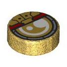 LEGO Pearl Gold Tile 1 x 1 Round with Gold Eye (35380 / 105489)