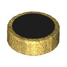 LEGO Pearl Gold Tile 1 x 1 Round with Large Black Dot (35380)