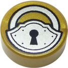 LEGO Pearl Gold Tile 1 x 1 Round with Padlock (14465 / 98138)