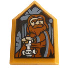 LEGO Pearl Gold Tile 2 x 3 Pentagonal with Hagrid (22385)