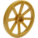 LEGO Pearl Gold Wagon Wheel Ø33.8 with 8 Spokes with Notched Hole (4489)