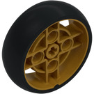 LEGO Pearl Gold Wheel Ø43 with Black Tire (65834)