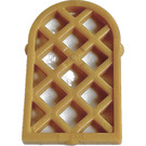 LEGO Perlgold Fenster Pane 1 x 2 x 2.7 Gerundet oben mit Diamant Lattic (29170 / 30046)