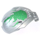 LEGO Pearl Light Gray Bionicle Bohrok Windscreen 4 x 5 x 7 with Green Scales and Lehvak-Kal Logo (41671)