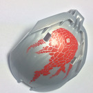 LEGO Pearl Light Gray Bionicle Bohrok Windscreen 4 x 5 x 7 with Red Markings (41671)