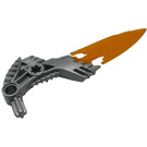 LEGO Pearl Light Gray Firebolt - Flexible Orange Blade