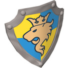 LEGO Duplo Perle Hellgrau Schild mit Gold Lion auf Blau und Gelb (51711 / 51936)