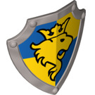LEGO Perle Hellgrau Schild mit Gelb Lion auf Blau und Gelb (51711 / 51770)