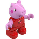 LEGO Peppa Pig con Rojo Parte superior y Flor Figura Duplo