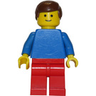 LEGO Person i Blå Topp med Brun Kort hår Minifigur