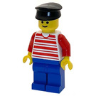 LEGO Person in Red Striped Shirt with Black Hat Minifigure