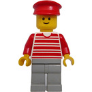 LEGO Person i Rød Striped Skjorte med Rød Hatt Minifigur