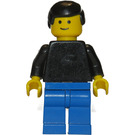 LEGO Person med Blå Ben og Sort Kort hår Minifigur