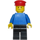 LEGO Person med Blå Top og Rød Hat Minifigur