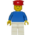 LEGO Person med Blå Top, hvid Ben og Rød Hat Minifigur