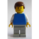 LEGO Person s Šedá Nohy a Hnědá Krátké vlasy Minifigurka