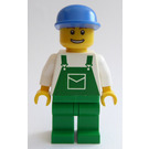 LEGO Person med Grønn Kjeledress og Blå Caps Minifigur