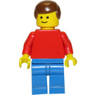 LEGO Person jossa Punainen Yläosa ja Ruskea Lyhyet hiukset Minihahmo