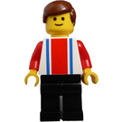 LEGO Person with Vertical Striped Top and Brown Short Hair Minifigure