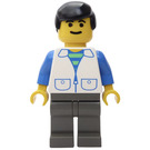 LEGO Person with White Suit with 2 Pockets, Black Hair Minifigure