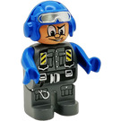 LEGO Pilot, Bleu Aviateur Casque avec Goggles Duplo Figure
