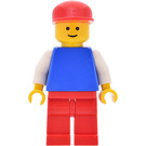 LEGO Pilot med Enkel Blå Kropp och Röd Keps Minifigur