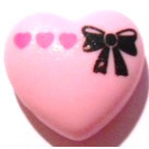 LEGO Pink Clikits Heart with Black Bow and Three Small Dark Pink Hearts Pattern (45449 / 54423)