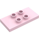 LEGO Pink Duplo Tile 2 x 4 x 0.33 with 4 Center Studs (Thin) (4121)