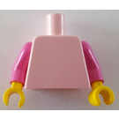 LEGO Roze Vlak Minifig Torso met Dark Pink Armen en Geel Handen (973 / 76382)