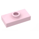 LEGO Pink Plate 1 x 2 with 1 Stud (without Bottom Groove) (3794)