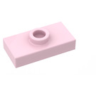 LEGO Rosa Platte 1 x 2 mit 1 Stud (ohne Bottom Groove) (3794)