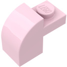 LEGO Rosa Pendenza 1 x 2 x 1.3 Curvo con Piastra (6091 / 32807)