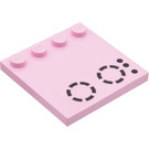 LEGO Rosa Fliese 4 x 4 mit Bolzen auf Kante mit Cooker Aufkleber from Set 5890 (6179)