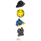 LEGO Pirát Kapitán - Pearl Dark Šedá Peg Noha Minifigurka