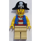 LEGO Pirate mit Bicorne mit Weiß Skull und Bones und Lange Brown Moustache Minifigur
