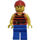 LEGO Pirate with Black and Red Stripes Shirt and Scar on Right Cheek Minifigure