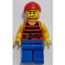 LEGO Pirate with Black and Red Stripes Shirt and Scar on Right Cheek Minifigure