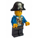 LEGO Pirate with Blue Jacket and Bicorne with White Skull and Bones Minifigure