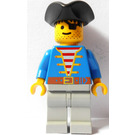 LEGO Pirat mit Blau Jacke und Dreieckig Hut und Eyepatch Minifigur