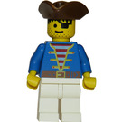 LEGO Pirate met Blauw Jacket, Wit Poten en Brown Driehoekig Hoed en Eyepatch minifigure