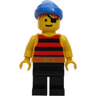 LEGO Piraat met Rood en Zwart Strepen Shirt en Eyepatch Minifiguur