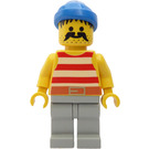 LEGO Pirat med Rød og Hvit Striper Skjorte og Stor Bart Minifigur