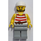 LEGO Pirate with Red and White Stripes Shirt, White Bandana and Beard Minifigure